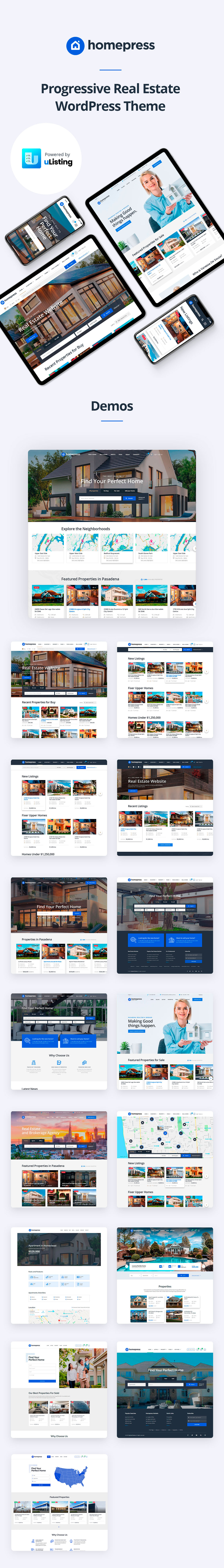 HomePress - Real Estate WordPress Theme 3 Real Estate WordPress Theme