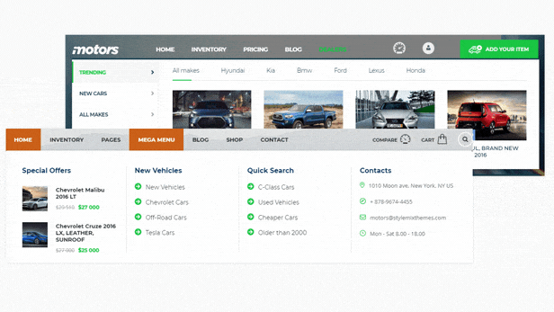 Motors – Car Dealer, Rental & Listing WordPress theme