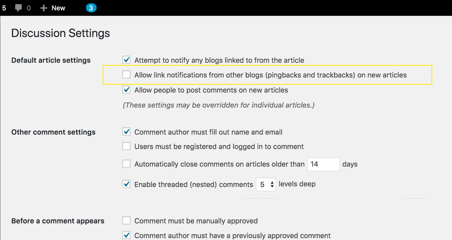 Discussion Settings
