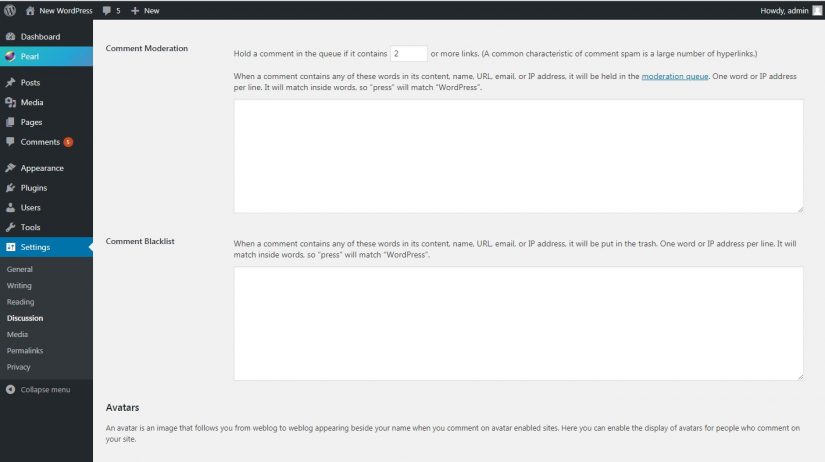 Discussion Settings