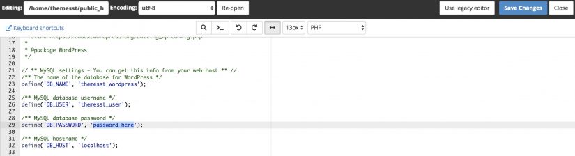 Fill up DB credentials