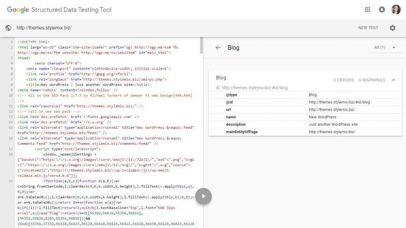 Google Structured Data Testing Tool - Blog