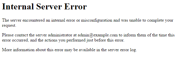 Internal Server Error in WordPress