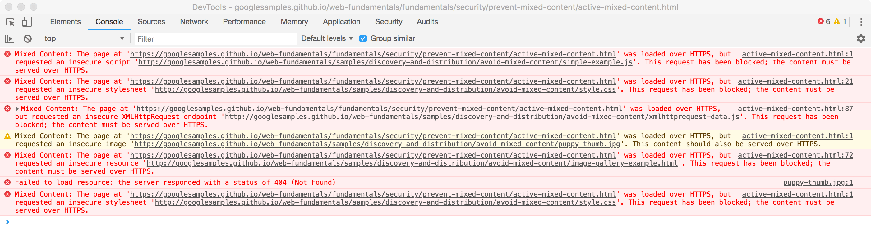 JavaScript console