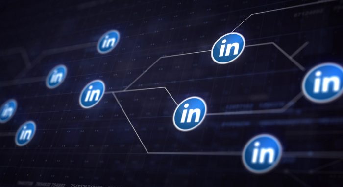 LinkedIn Icon Line Connection of Circuit Board LinkedIn Icon Line Connection of Circuit Board
